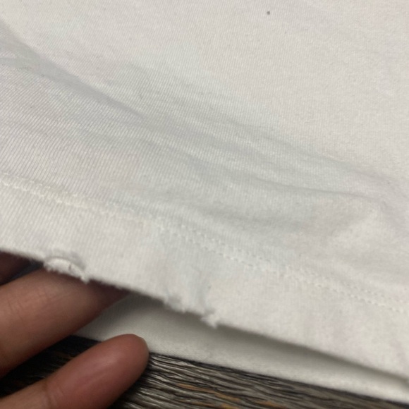 Forever 21 FLAWLESS Crop Top White distress Hem shirt size M - Picture 6 of 8